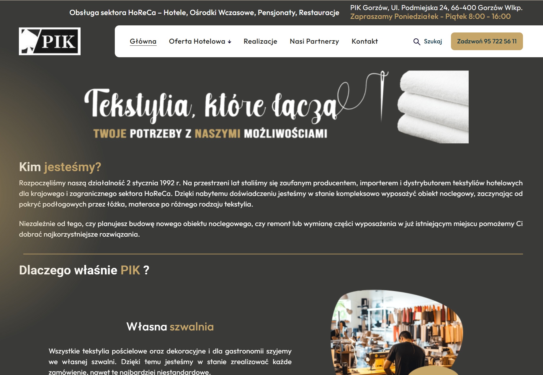 Widok realizacji PIK Tekstylia